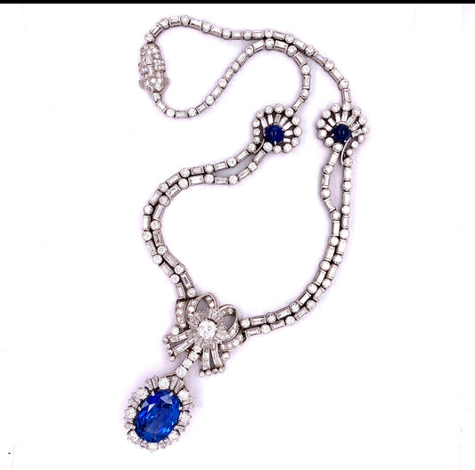 1960s SAPPHIRE & DIAMOND NECKLACE