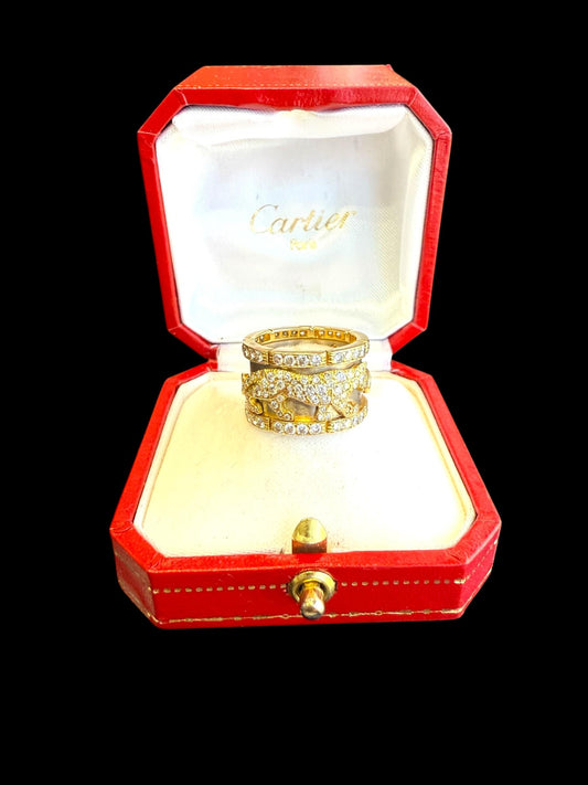 Cartier Rolling Panthere Dia Ring Serial: 643342 Size 53, Original Box