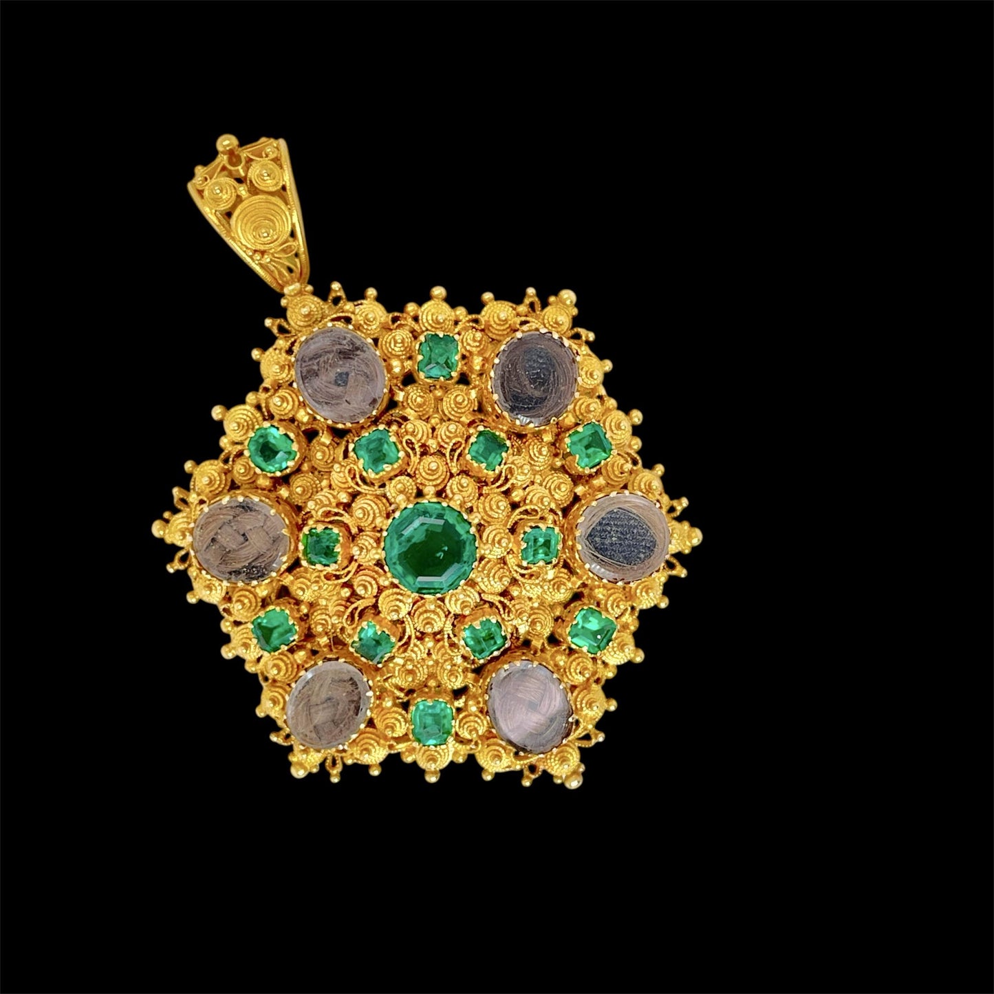 22K Antiques Emerald Georgian Jewelry